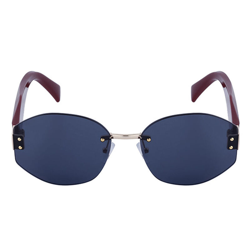 Trice Oval Red Sunglasses