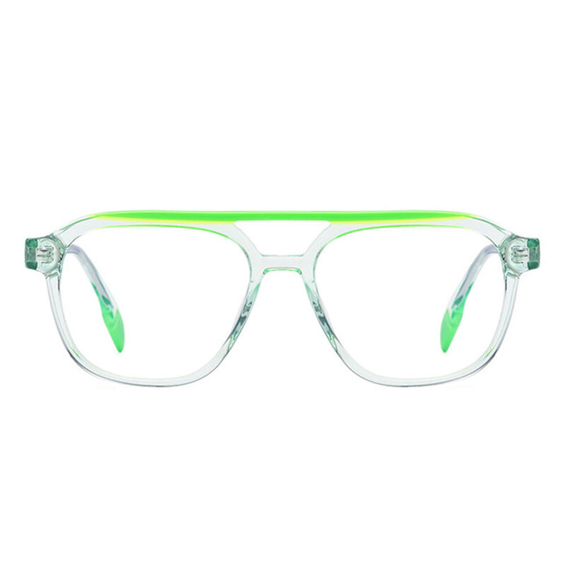 Arielle Aviator Green Glasses