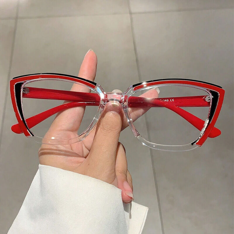 Keynes Cat Eye Red Glasses