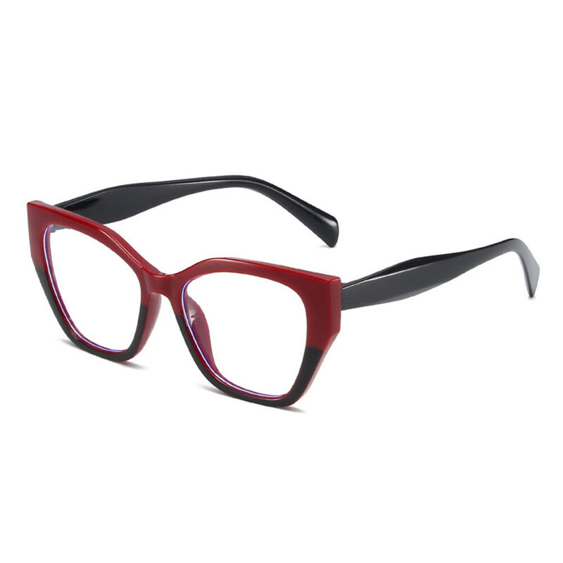 Rita Cat Eye Red Black Glasses