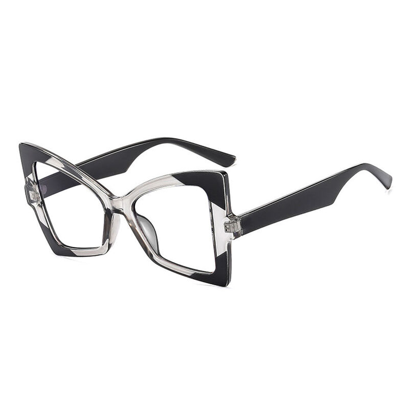 Alvio Cat Eye Black Clear Glasses