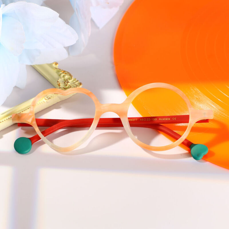 Jeremy Round Orange Glasses