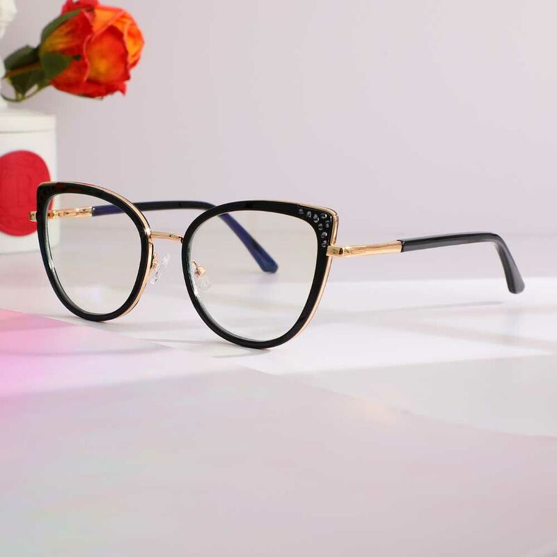 Lunettes de Vue Blanche Cat Eye Noir