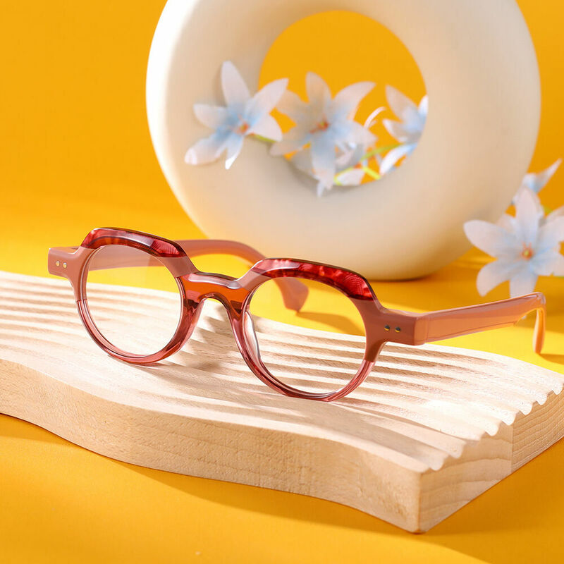 Flynn Round Pink Glasses