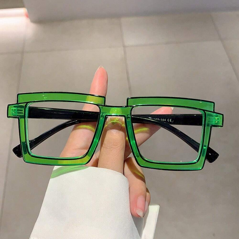 Flossie Square Green Glasses