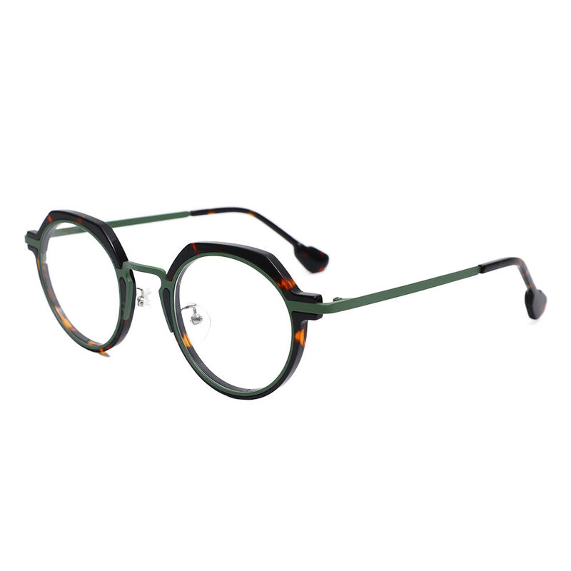 Bevia Round Green Glasses