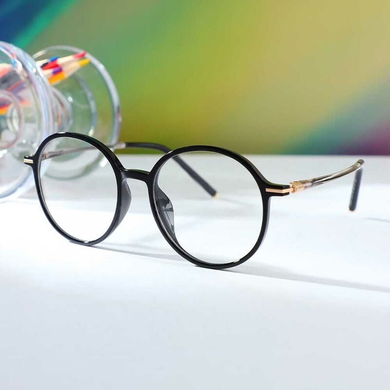 Maureen Runde Schwarze Brille