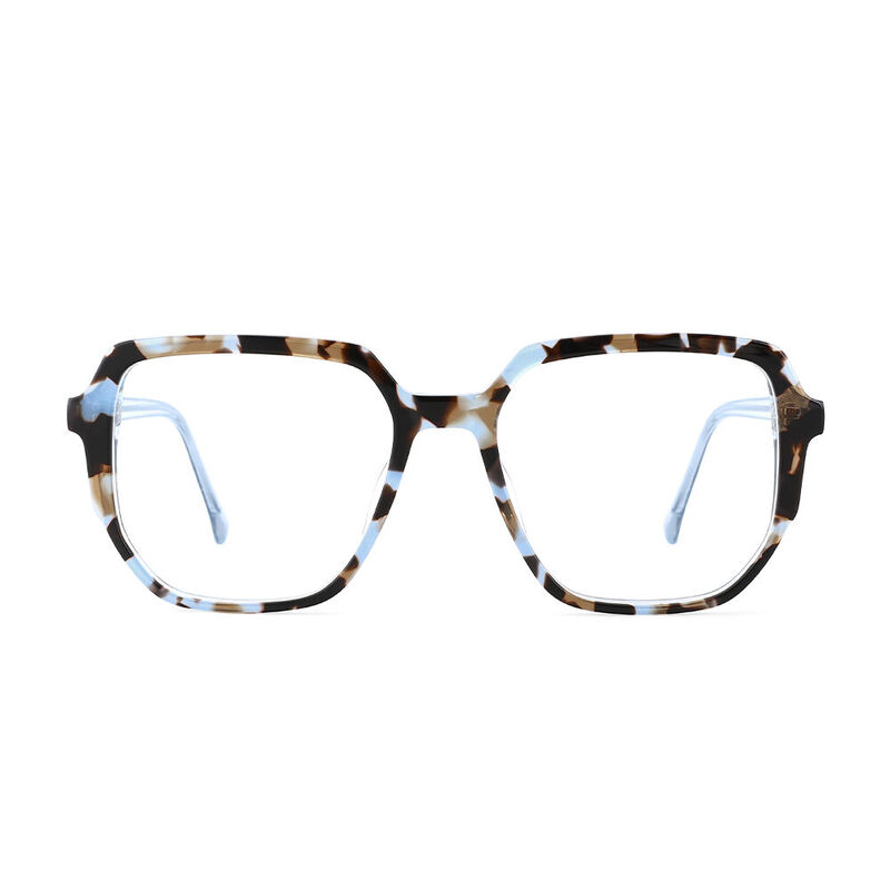 Jackpot Geometric Tortoise Blue Glasses