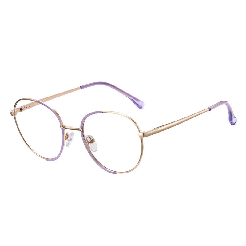 Zora Round Purple Glasses