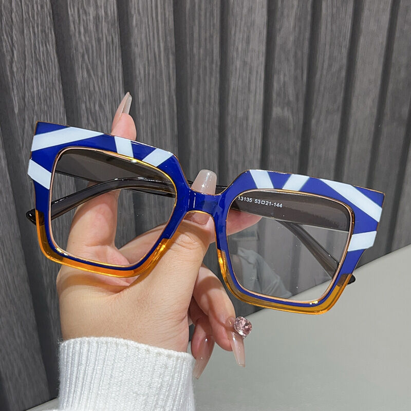 Camia Square Blue Orange Glasses