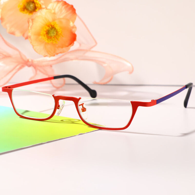 Horatio Rectangle Red Glasses