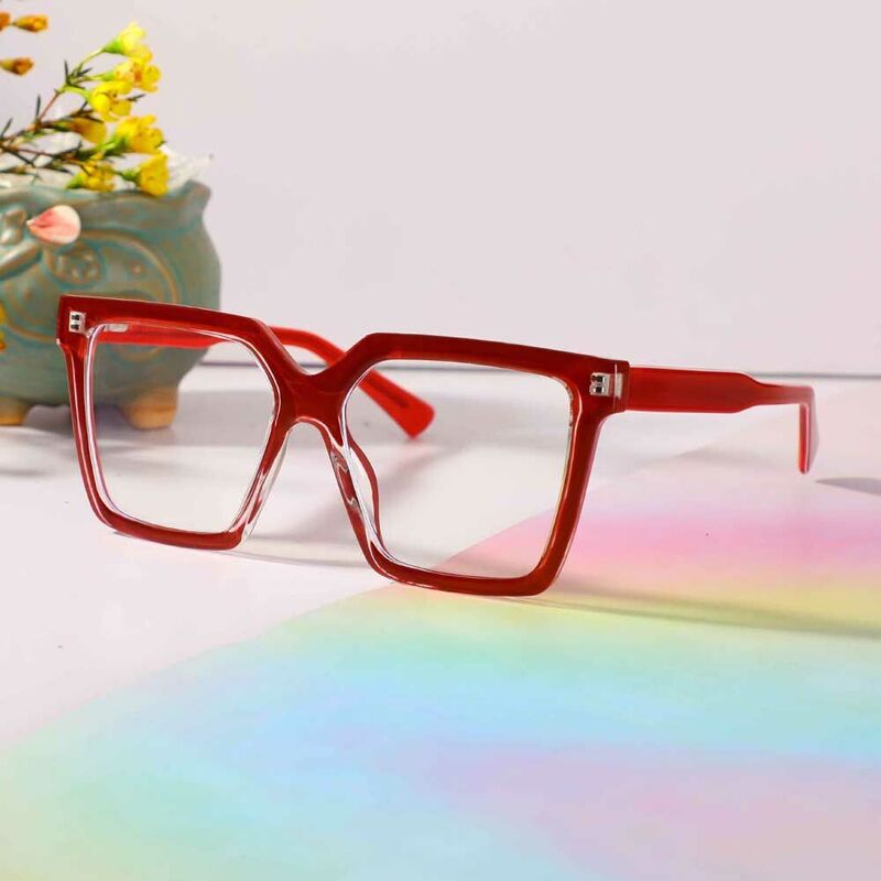 Jenning Square Red Glasses