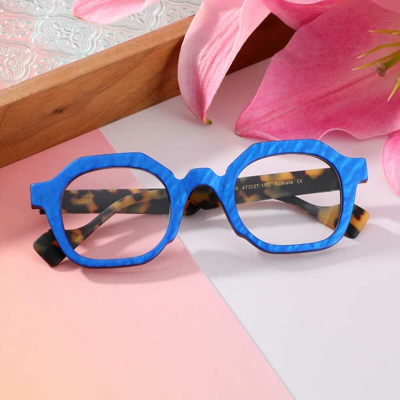 Zebulon Square Blue Glasses