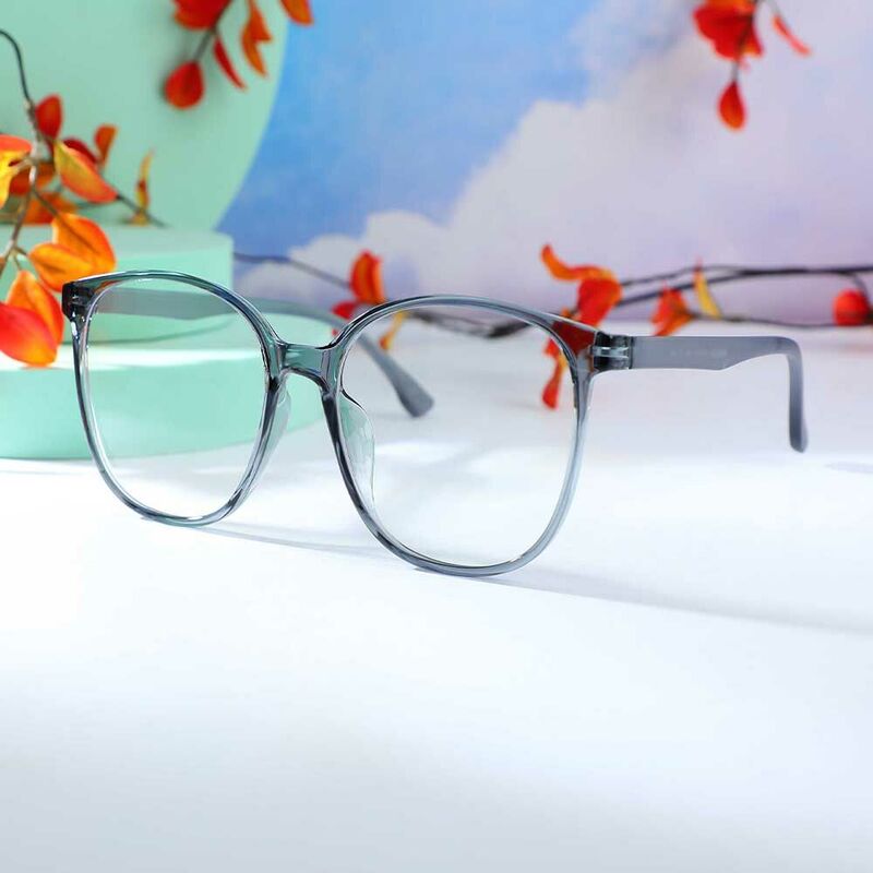 Evangeline Quadratische Blaue Brille
