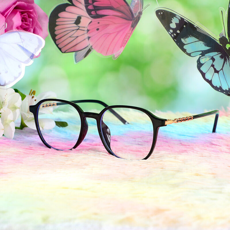Marguerite Square Black Glasses