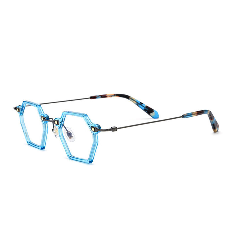 Hyman Geometric Blue Glasses - Aoolia.com
