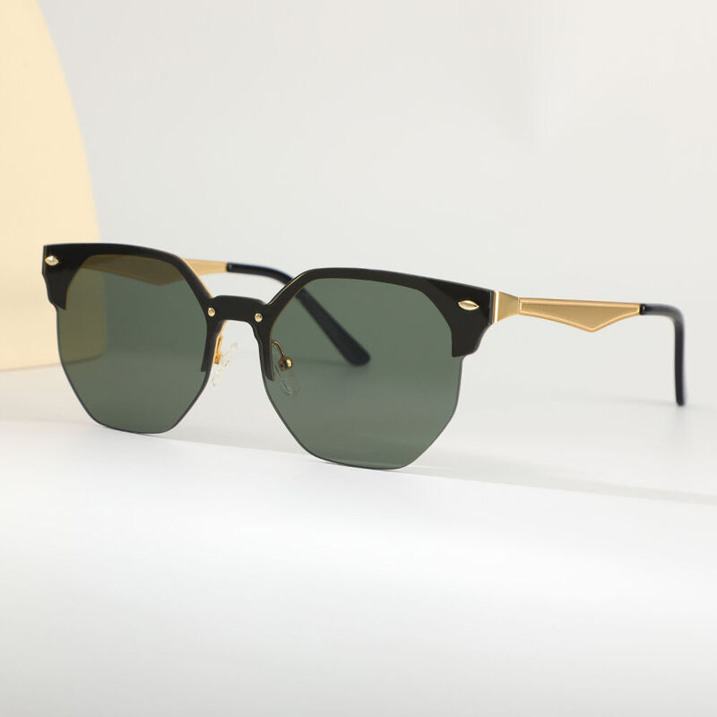 Kenth Browline Gold Black Sunglasses