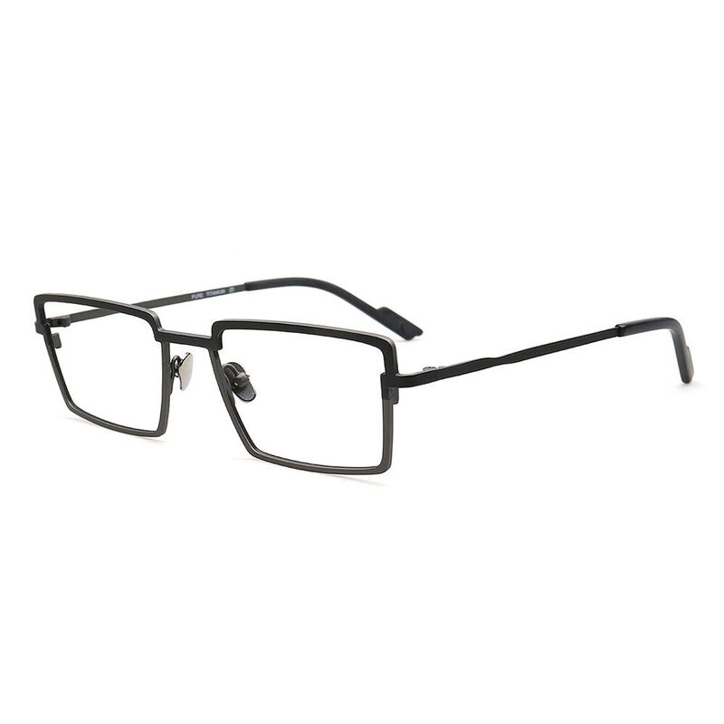 Gregar Rectangle Black Glasses