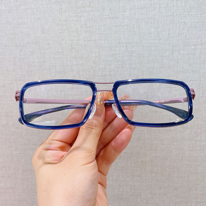 Octavia Square Blue Glasses