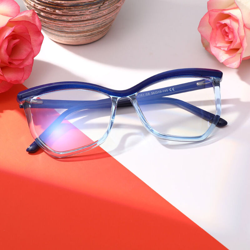 Curme Cat Eye Blue Glasses