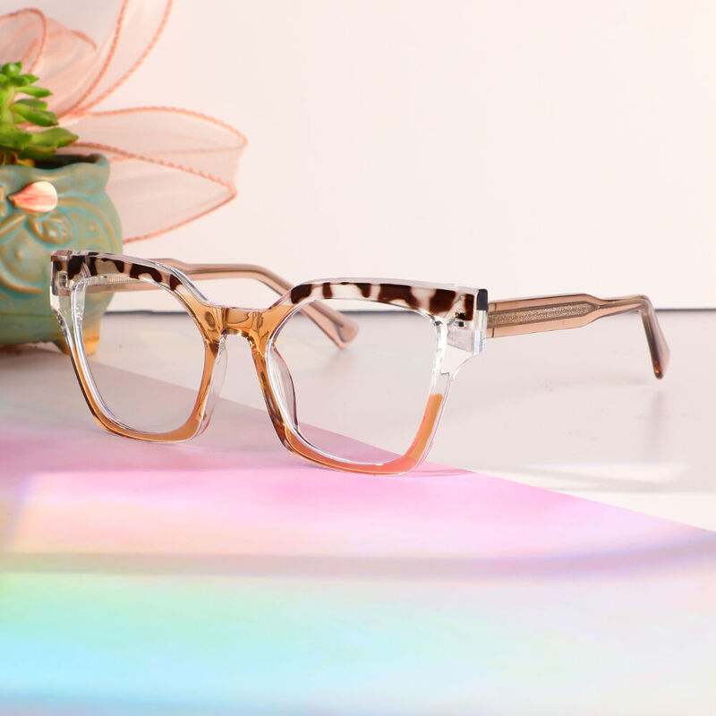 Gustave Cat Eye Brown Glasses