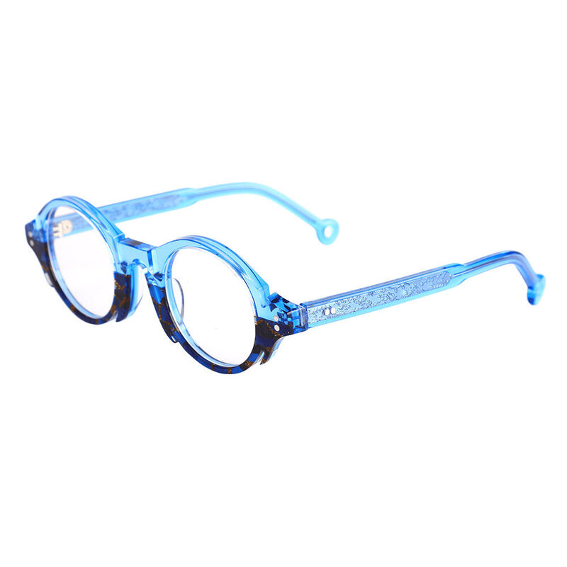 Dominic Round Blue Glasses