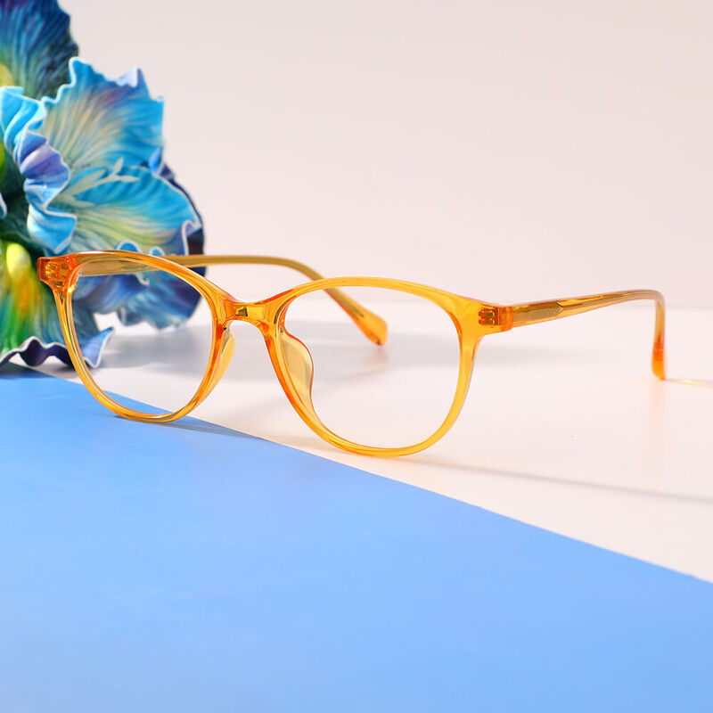 Nelly Oval Yellow Glasses