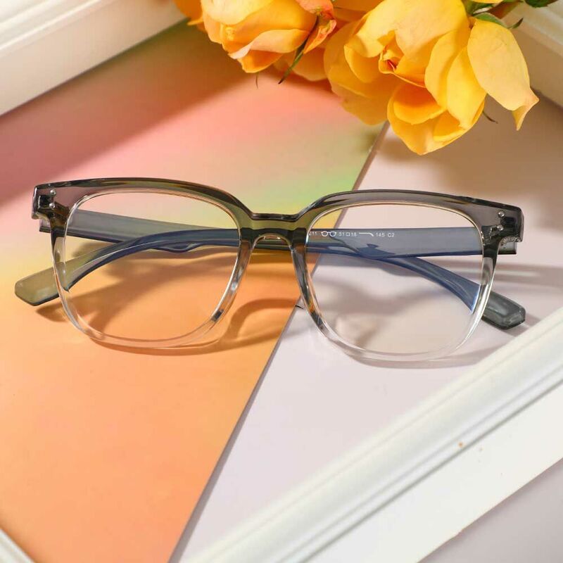 Sebastia Square Blue Glasses