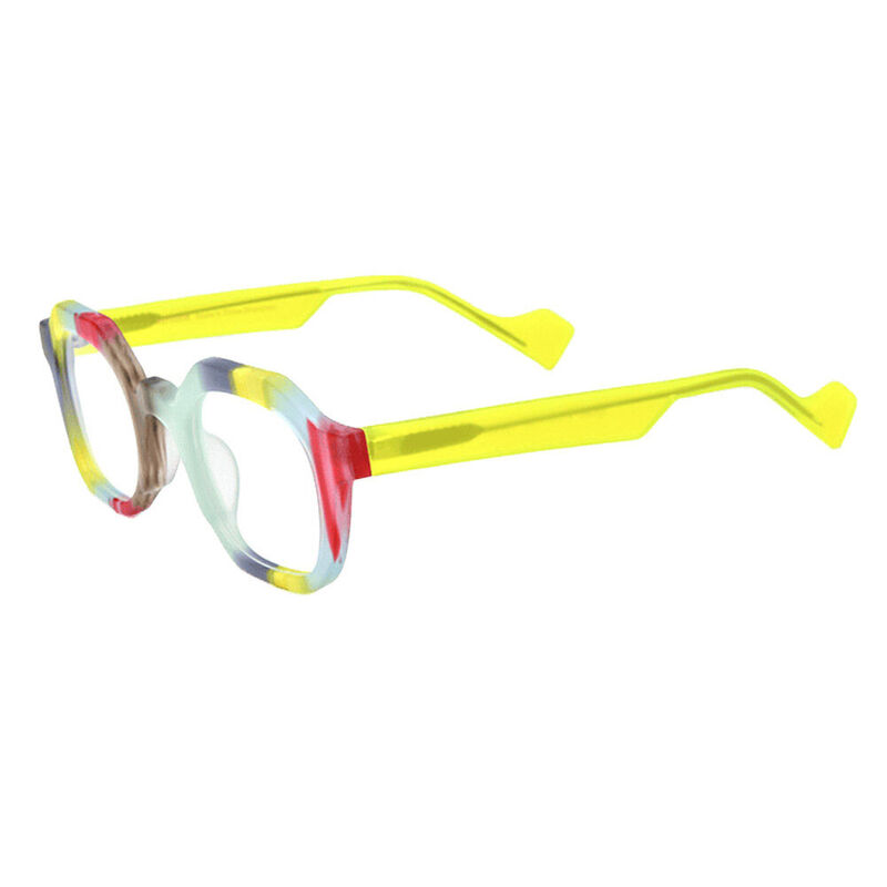 Zebulon Square Yellow Glasses