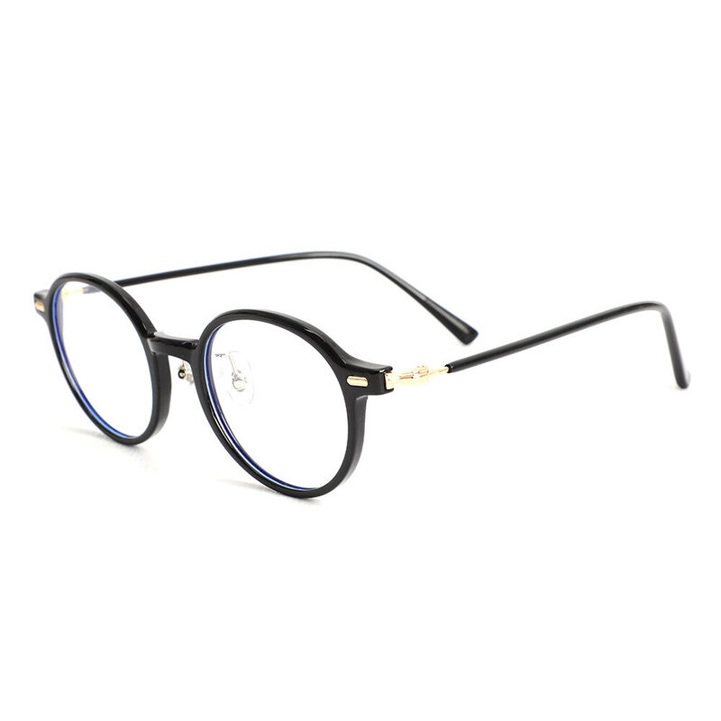 Martina Round Black Glasses