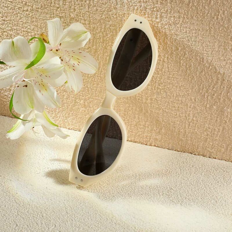 Sandy Cat Eye Weiße Sonnenbrille