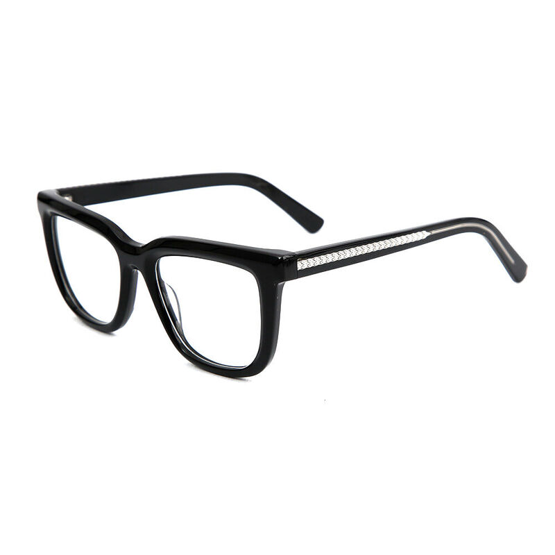 Prudence Quadratische Schwarze Brille