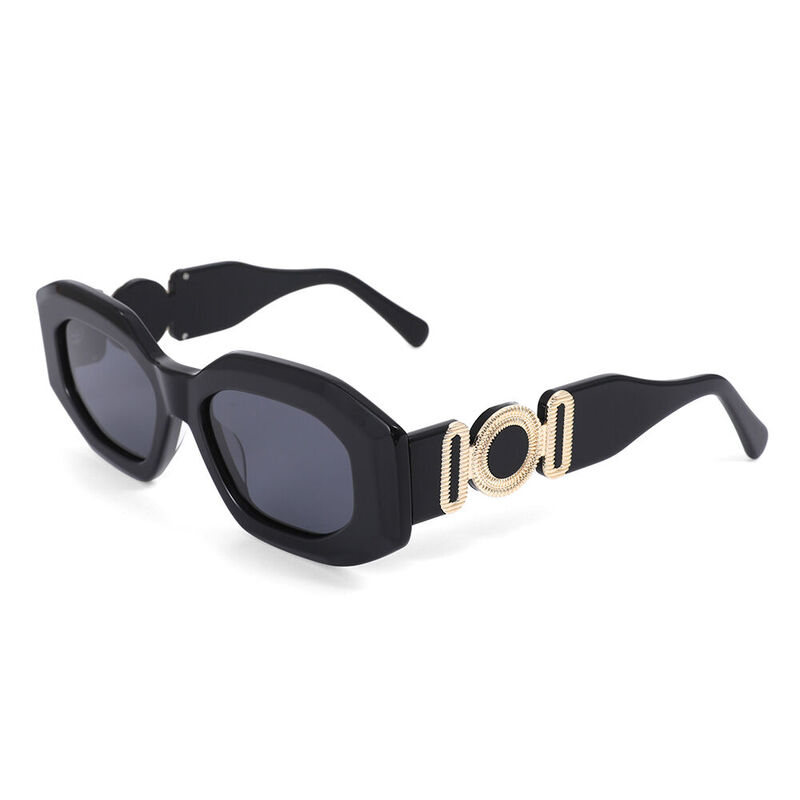 Giselle Geometric Black Sunglasses