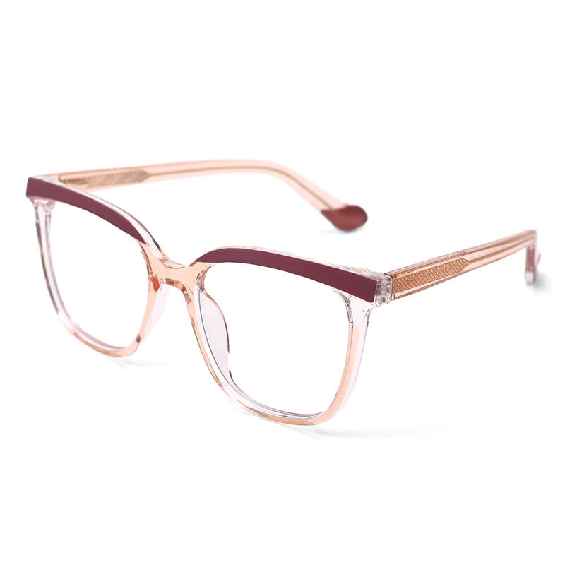 Daly Square Pink Clear Glasses