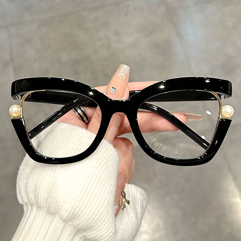 Halona Cat Eye Black Glasses
