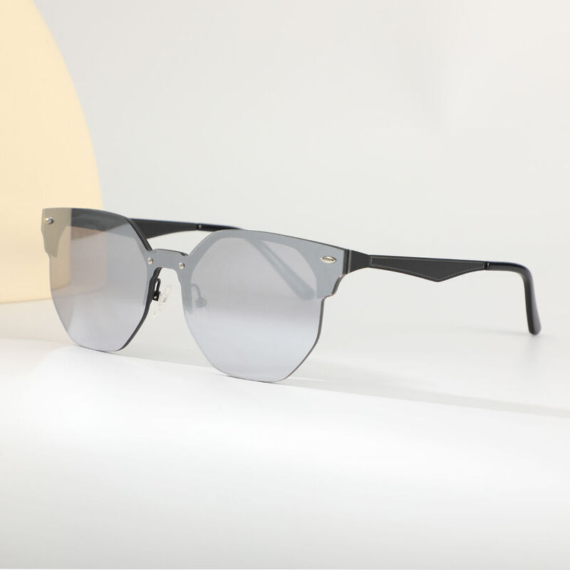 Kenth Browline Silver Sunglasses