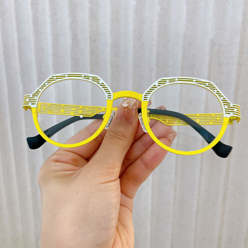Caush Geometric Yellow Glasses
