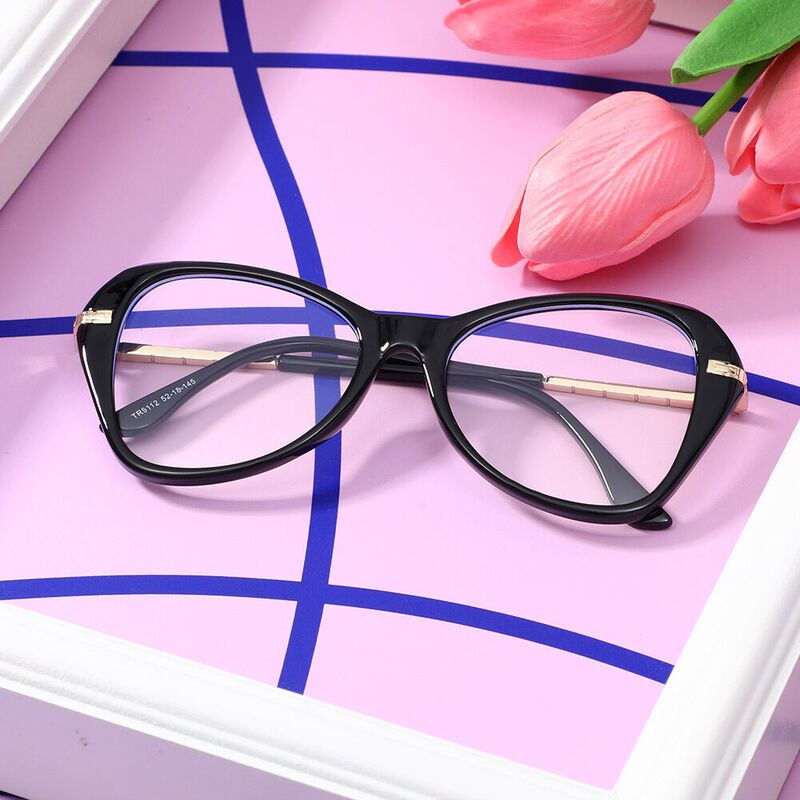 Zenob Cat Eye Black Glasses