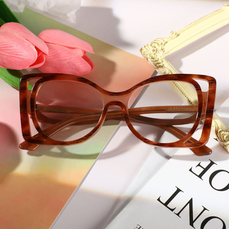 Conan Cat Eye Braune Brille