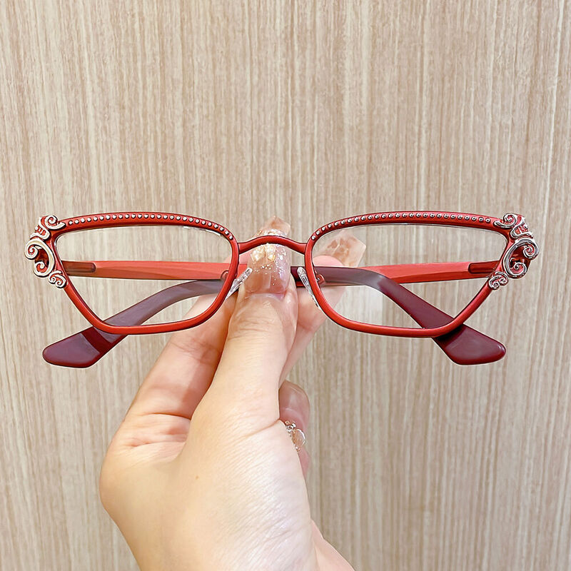 Wheatlae Cat Eye Red Glasses