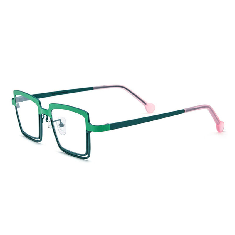 Taylor Rectangle Green Glasses