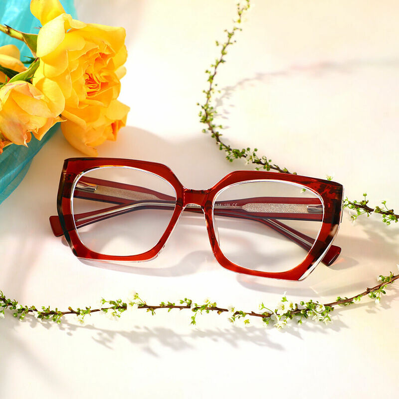 Sophy Cat Eye Red Glasses
