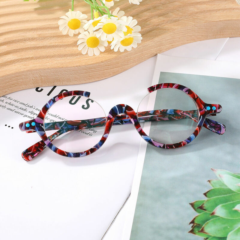 Amelia Round Purple Glasses