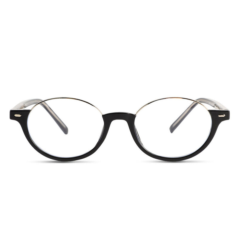 Wordsworth Oval Black Glasses