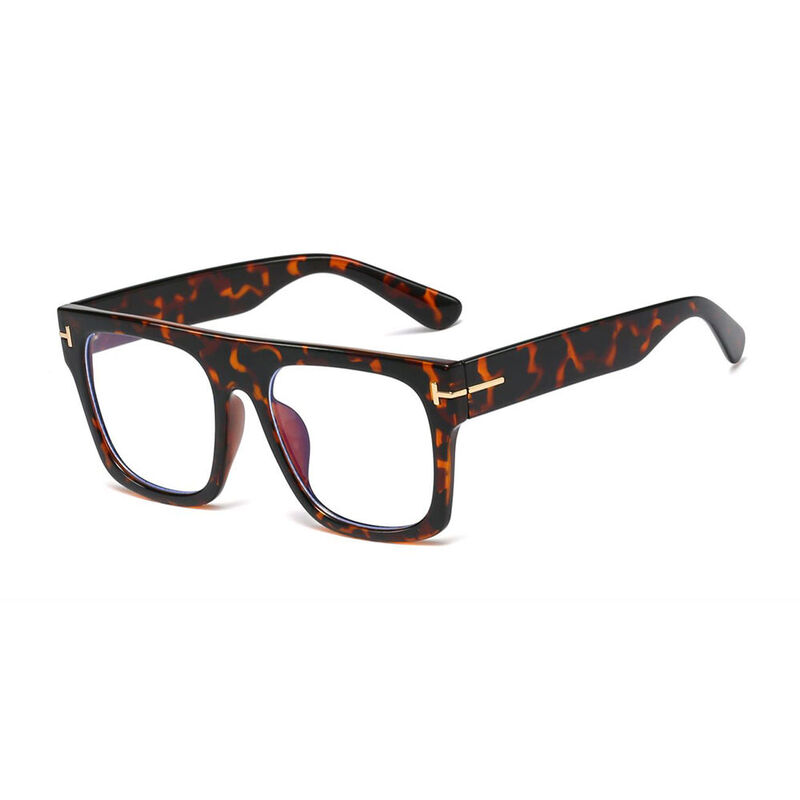 Elvira Square Leopard Glasses