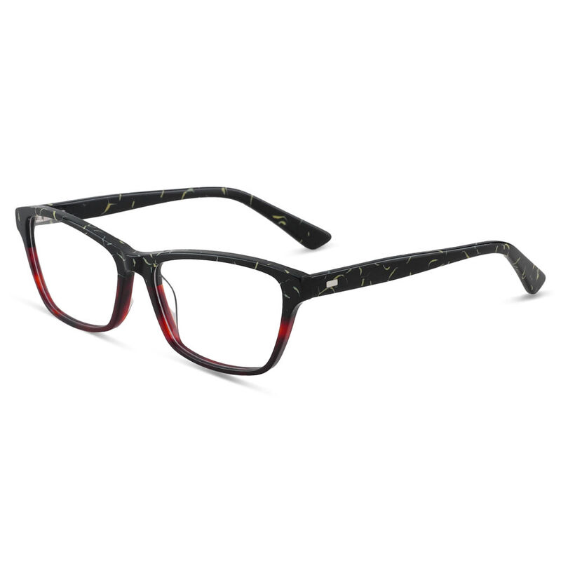 Huertas Rectangle Black Glasses
