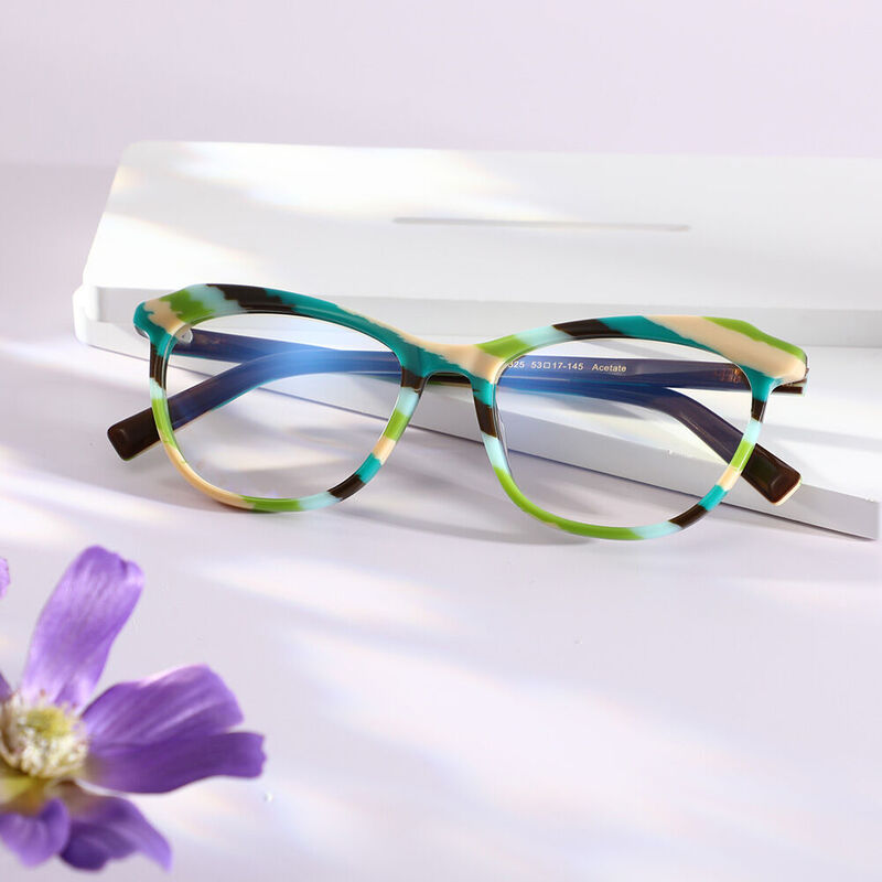 Augusta Cat Eye Green Glasses