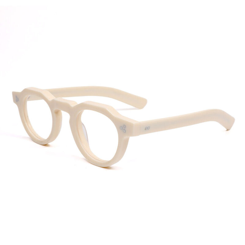 Cedrica Round White Glasses