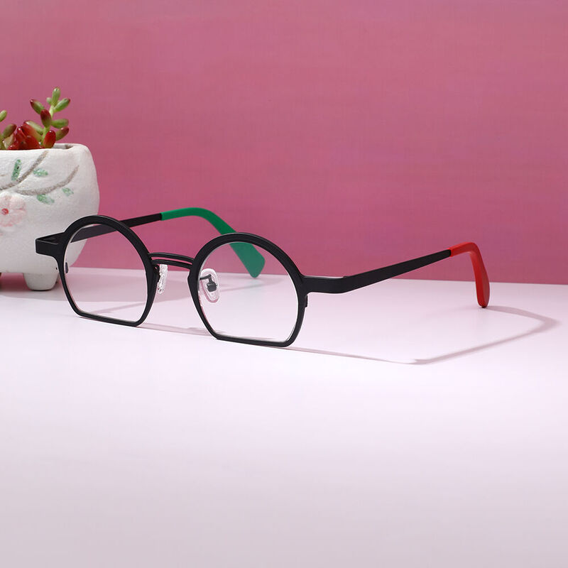 Quille Round Black Glasses