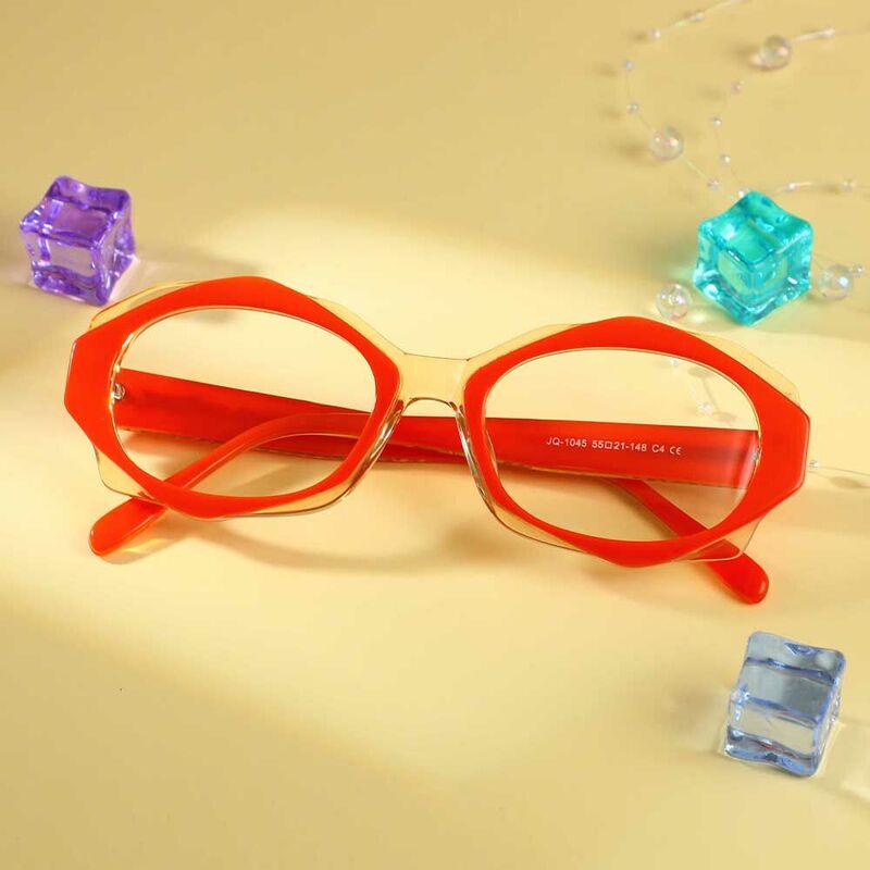 Amy Ovale Orange Brille